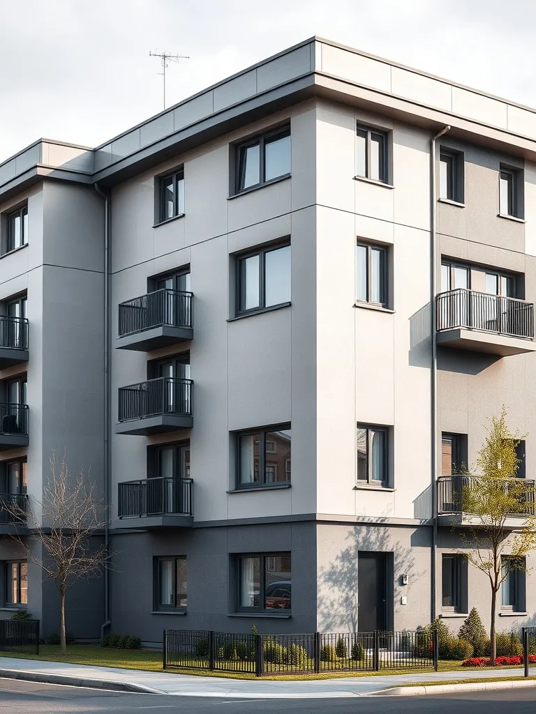 Architectural photography of a modern residential multi-fami