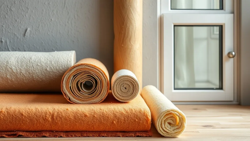 Construction materials samples, mineral wool, rolls of insul