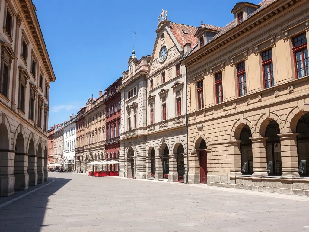 Professional architectural photograph of Szombathely main sq
